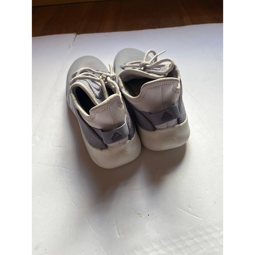 Adidas Cloudfoam Running Shoes Gray White Lace Up Athleisure Sneakers Womens 5.5
